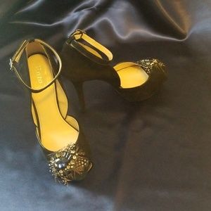 Suede Ankle Strap 4 inch Heels